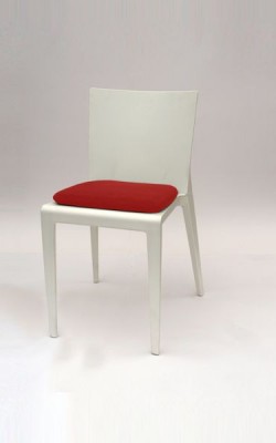 mit Sitzkissen in rot mit Sitzkissen in rot