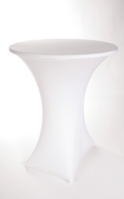 Stehtisch mit Stretchstoff/Husse
in weiß Stehtisch mit Stretchstoff/Husse in weiß